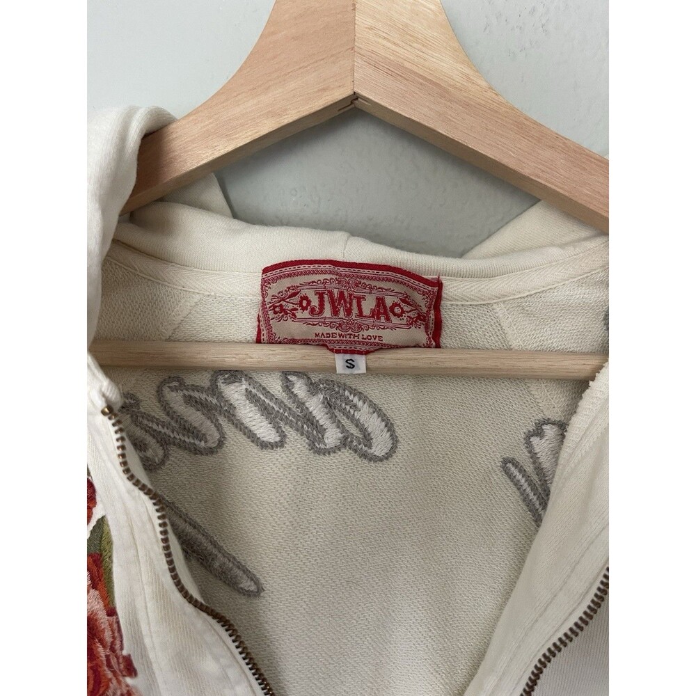 Jonhny Was Hoodie Womens S Embroidered Half Zip Floral Boho Festival - Picture 2 of 5